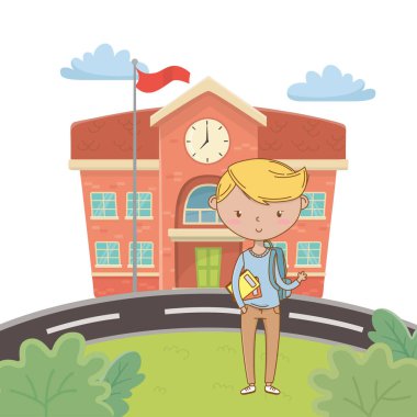 Genç çocuk karikatür tasarım vector Illustrator