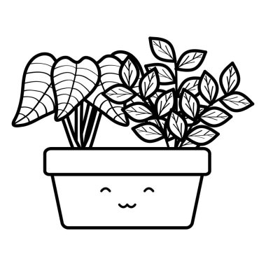 kare seramik pot Kawaii karakter ev bitki