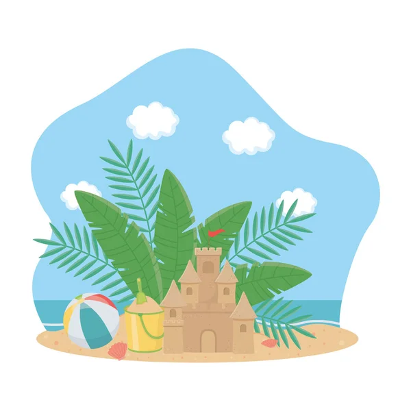 Sommar och semester ikon uppsättning design — Stock vektor