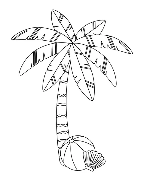 Palm boom van zomerseizoen ontwerp vector illustratie — Stockvector