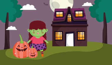 kostüm halloween görüntü ile çocuklar