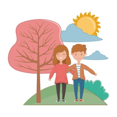 Kız ve erkek dostluk tasarımı