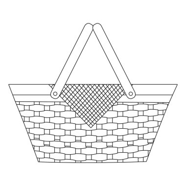 İzole piknik sepeti tasarım vektör