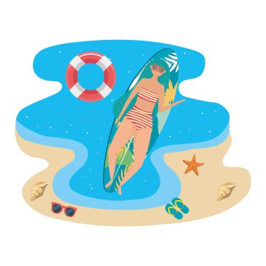 Yaz mayo tasarımı ile kız