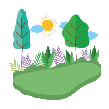 İzole soyut ve mevsim ağaçları tasarımı