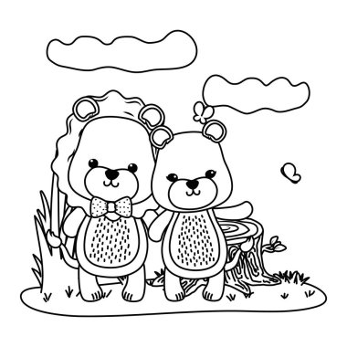 Dişi aslan ve aslan tasarım çift