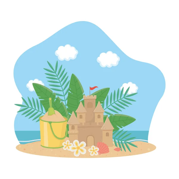 Summer and vacation icon set design — Stock Vector