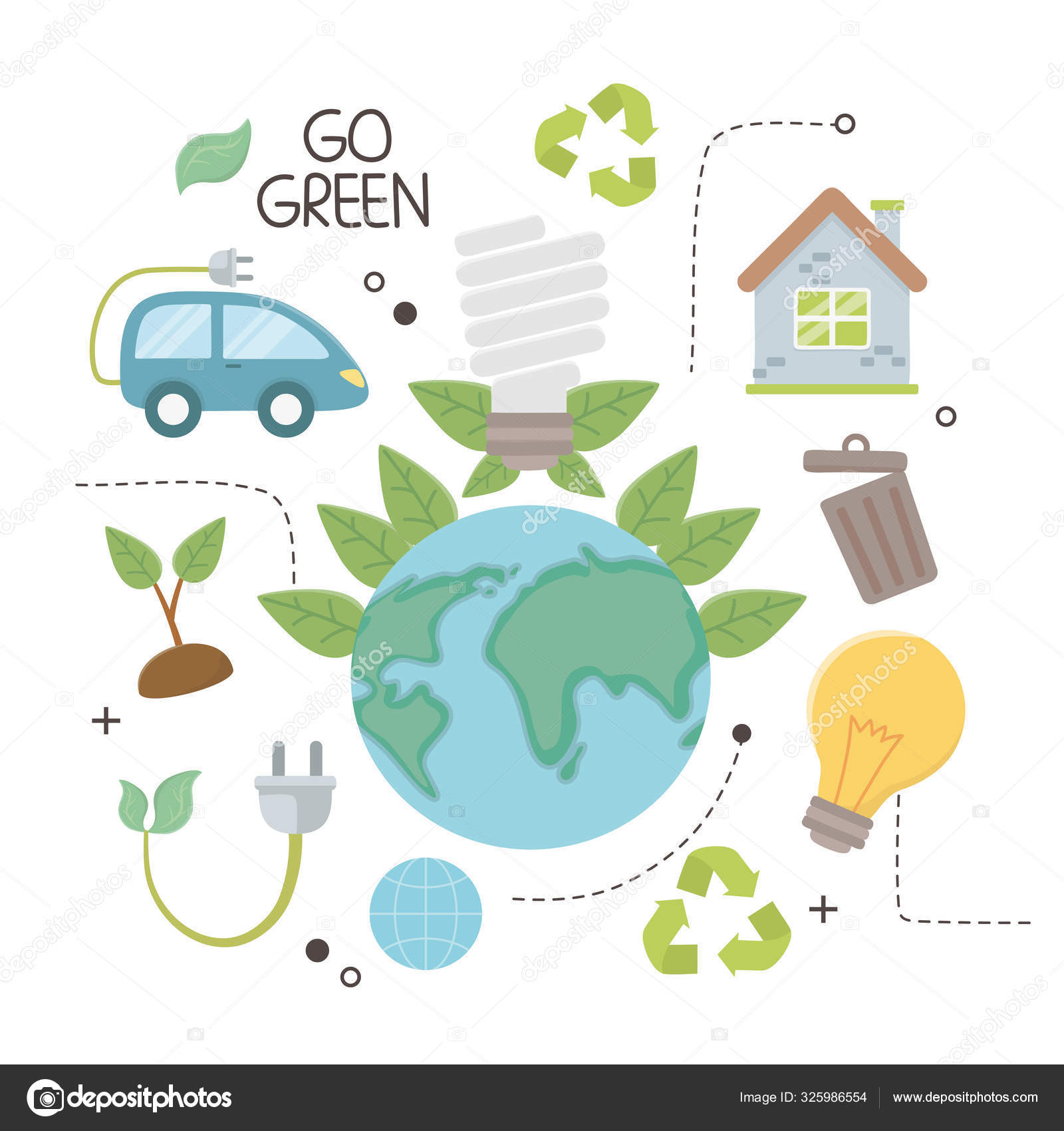 Planet and save energy icon set design Stock Vector Image by ©stockgiu  #325986554