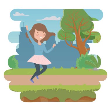 Genç kız karikatür tasarım vector Illustrator