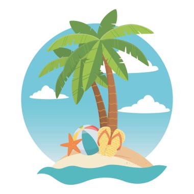 vektör illüstrasyon palmiye ağacı tasarımı, yaz tatil vektör illüstrasyon