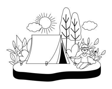 Çadır ve kamp vektör tasarımı