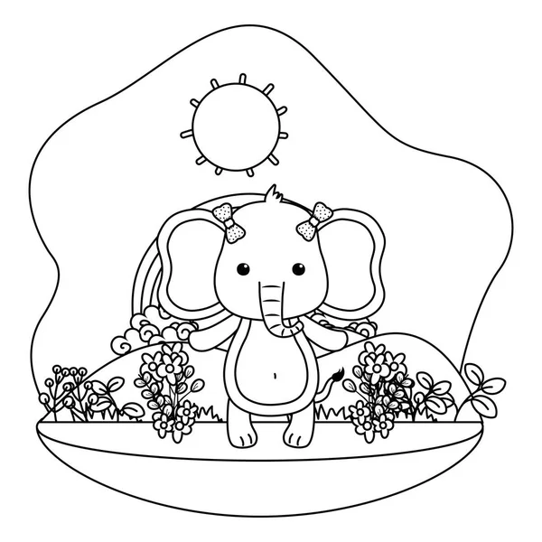 Elefante ilustrador vector de diseño de dibujos animados — Vector de stock