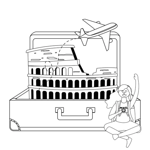 Roma tasarımında Coliseum dönüm noktası — Stok Vektör