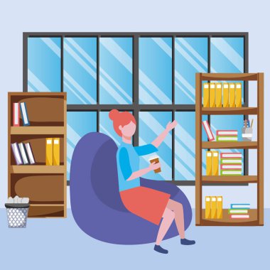 İş kadını avatar karikatür tasarım vector Illustrator