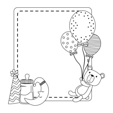 Tasarım bebek duş Icon set