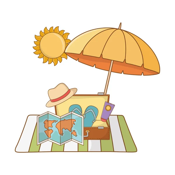 Summer vacation relax cartoon vector illustration — Stock Vector