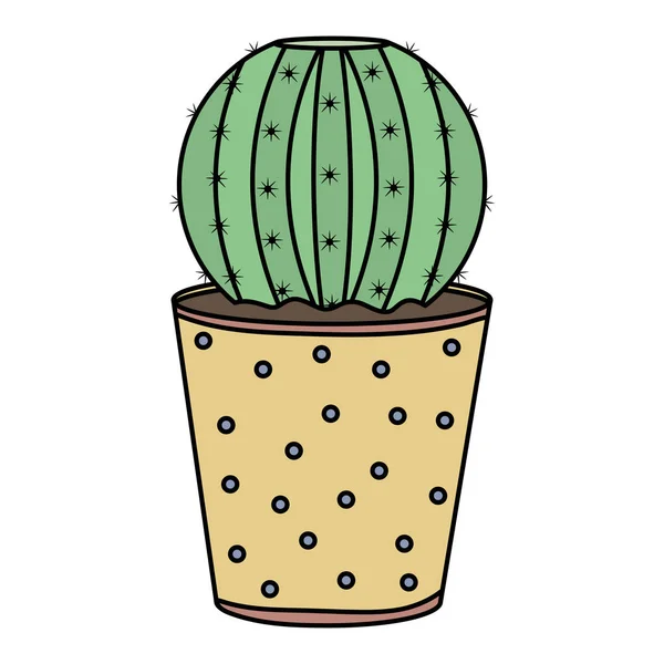 Plante de cactus exotique en pot en céramique — Image vectorielle