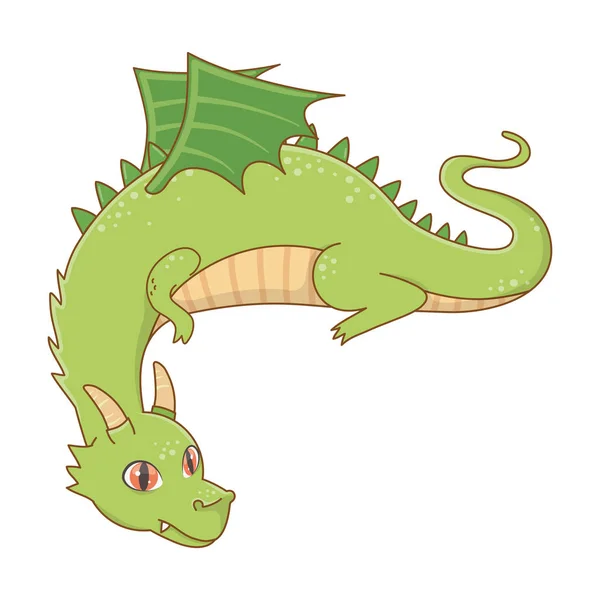 Geïsoleerde Dragon cartoon design vector illustratie — Stockvector