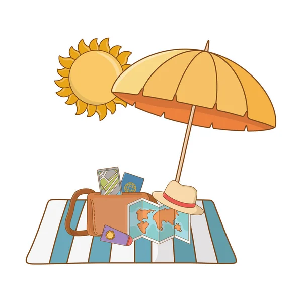 Summer vacation relax cartoon vector illustration — Stock Vector