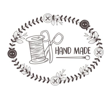 iplik tubino ve makas ile el yapımı dikiş