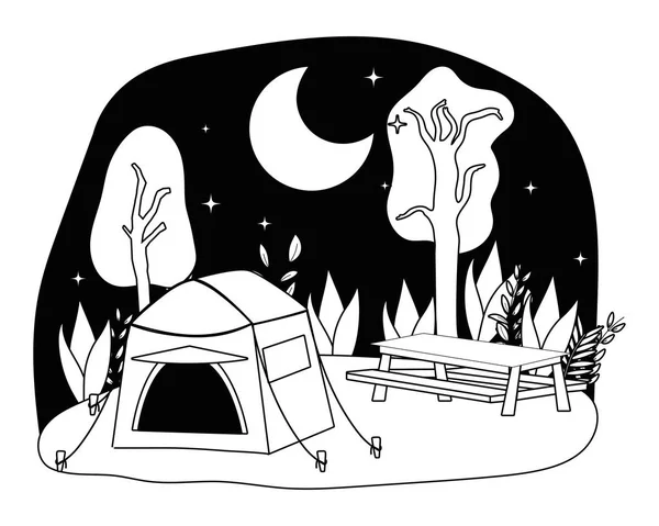 Diseño vectorial de tiendas y camping — Vector de stock