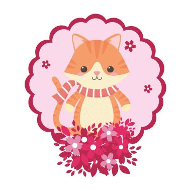 Eşarp tasarımı ile kedi karikatür