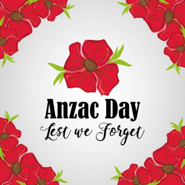 anzac day remembrance with flowers design