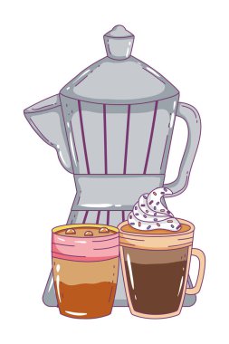 İzole kahve makinesi vektör tasarımı