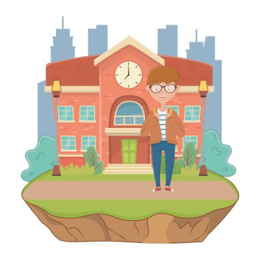 Okul tasarım çocuk karikatür