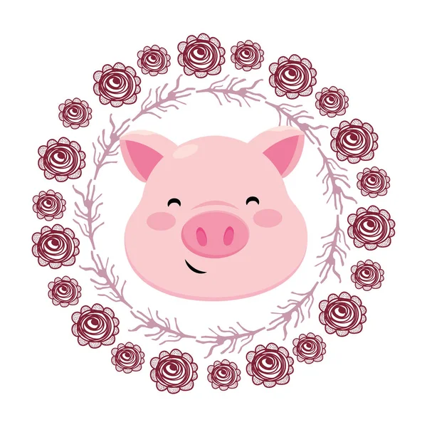 Visage de porc seulement — Image vectorielle