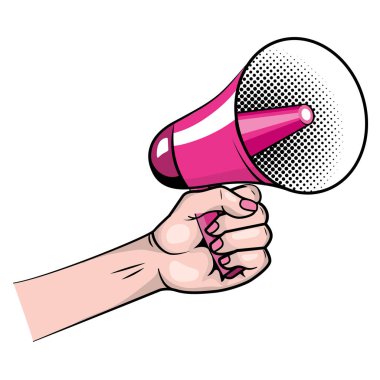 Pop sanat megafonu renkli çizgi film