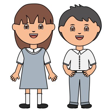 sevimli küçük öğrenciler grup karakterleri