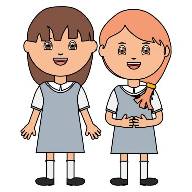 sevimli küçük öğrenciler kız karakter