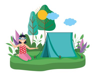 Çadır ve kamp vektör tasarımı