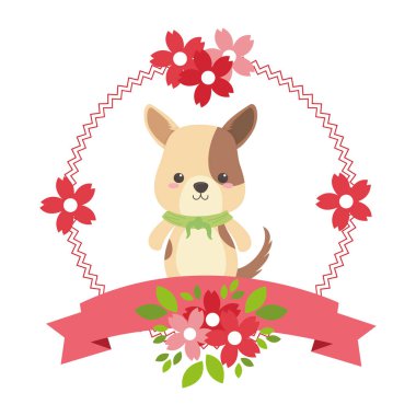 Fular tasarımı ile köpek karikatür