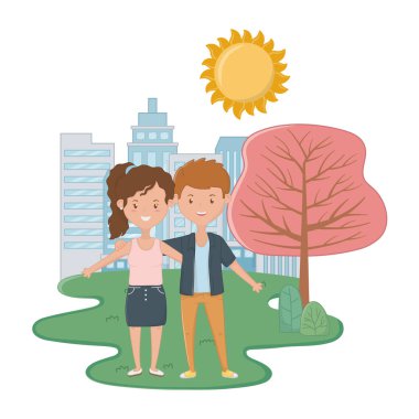 Kız ve erkek dostluk tasarımı