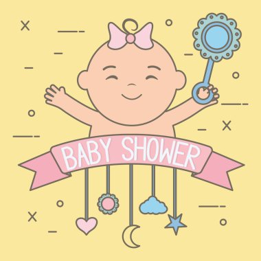 maracas ve dekoratif mobil sevimli küçük bebek kız