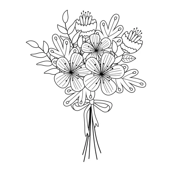 Isolated bunch of flowers design — Stok Vektör