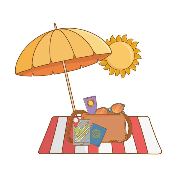 Zomer vakantie ontspannen cartoon vector illustratie — Stockvector