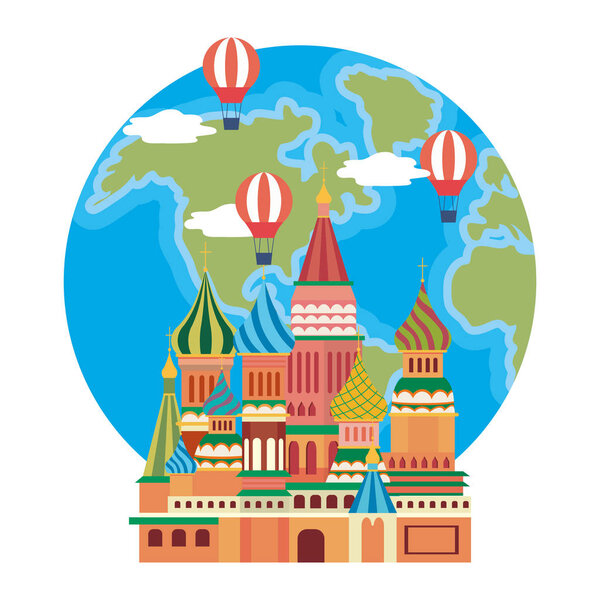 The Saint Basil s Cathedral of Moscow design vector illustration