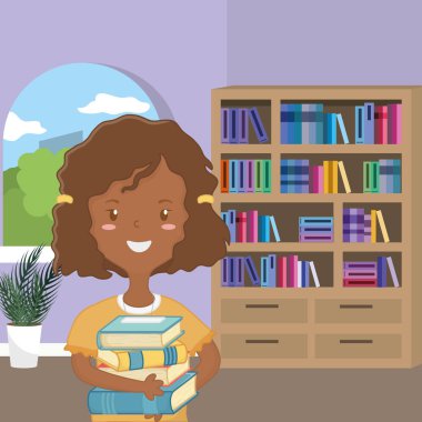 Okul tasarım kız karikatür