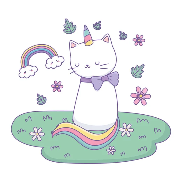 Diseño vectorial de dibujos animados Unicorn cat — Archivo Imágenes Vectoriales