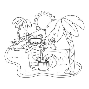 Relax illüstrasyon karikatür vektör yaz