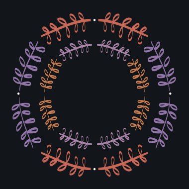 dairesel yaprakların taç çerçevesi Boho tarzı