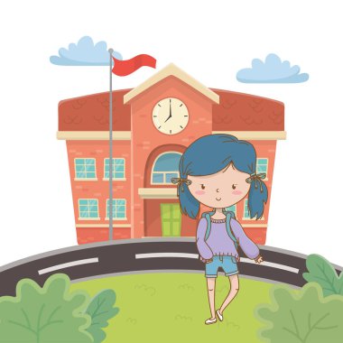 Genç kız karikatür tasarım vector Illustrator