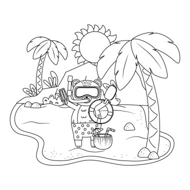 Relax illüstrasyon karikatür vektör yaz