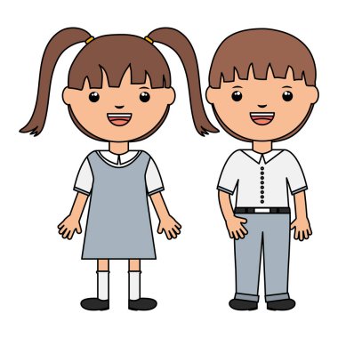 sevimli küçük öğrenciler grup karakterleri