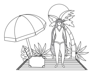 Yaz mayo tasarımı ile kız