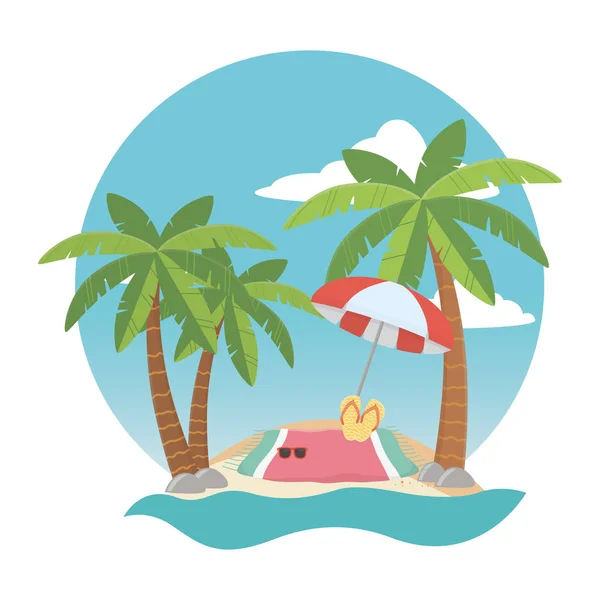 Verão e férias ícone conjunto de design — Vetor de Stock