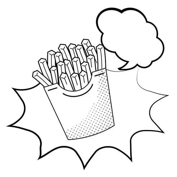 Sült krumpli ikon fekete-fehér — Stock Vector
